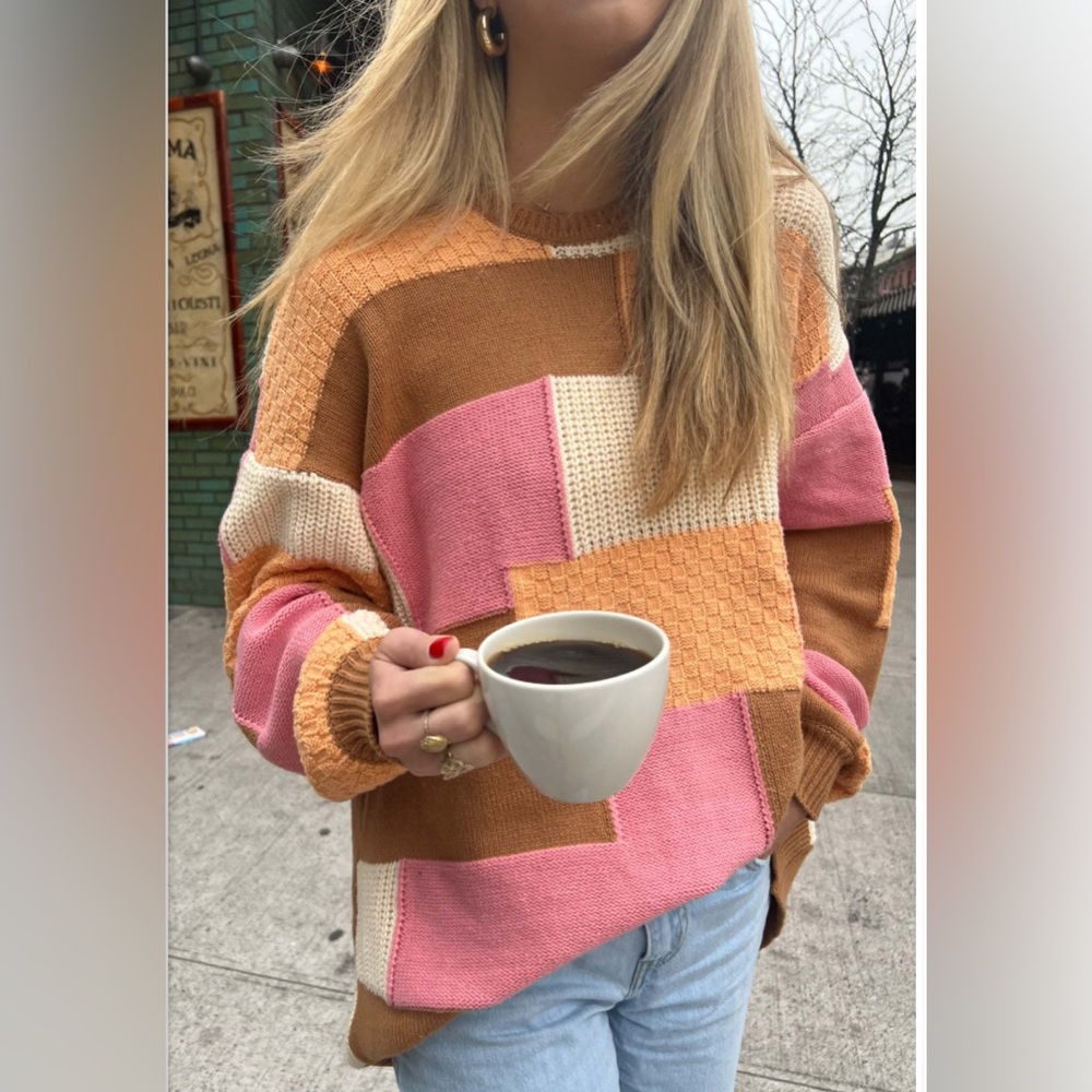 Show Me Your Mumu Patchwork Ember Tunic Sweater in Size LARGE